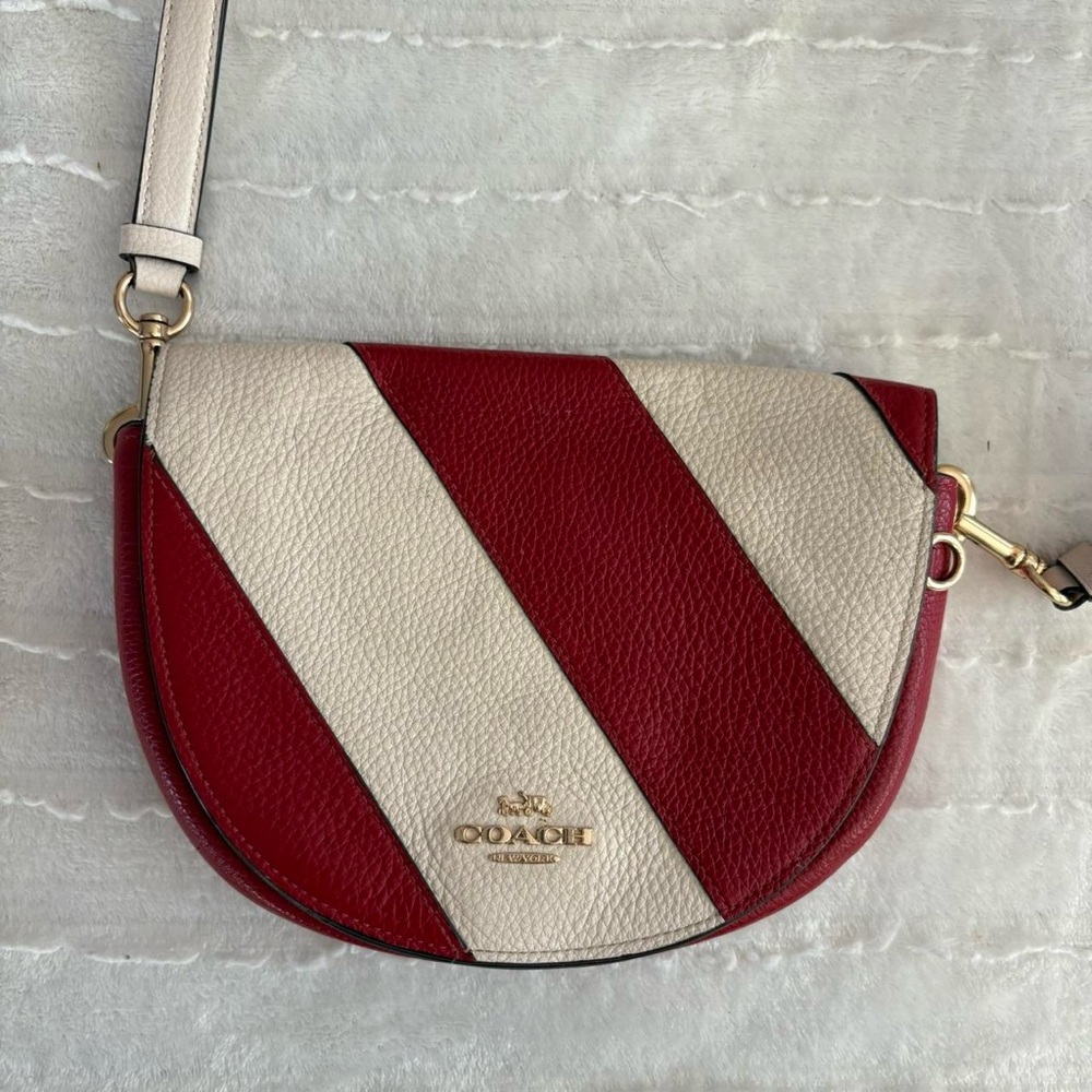 Coach Ellen Red and Cream Crossbody Bag